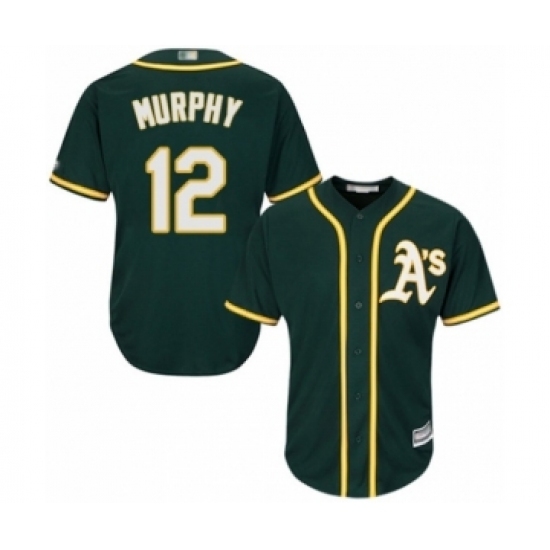 Youth Oakland Athletics #12 Sean Murphy Authentic Green Alternate 1 Cool Base Baseball Player Jersey Youth Oakland Athletics #12 Sean Murphy Authentic Green Alternate 1 Cool Base Baseball Player Jersey