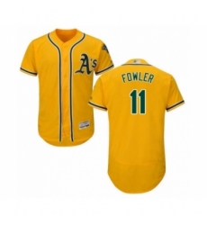 Men's Oakland Athletics #11 Dustin Fowler Gold Alternate Flex Base Authentic Collection Baseball Player Jersey Men's Oakland Athletics #11 Dustin Fowler Gold Alternate Flex Base Authentic Collection Baseball Player Jersey