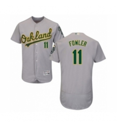 Men's Oakland Athletics #11 Dustin Fowler Grey Road Flex Base Authentic Collection Baseball Player Jersey Men's Oakland Athletics #11 Dustin Fowler Grey Road Flex Base Authentic Collection Baseball Player Jersey