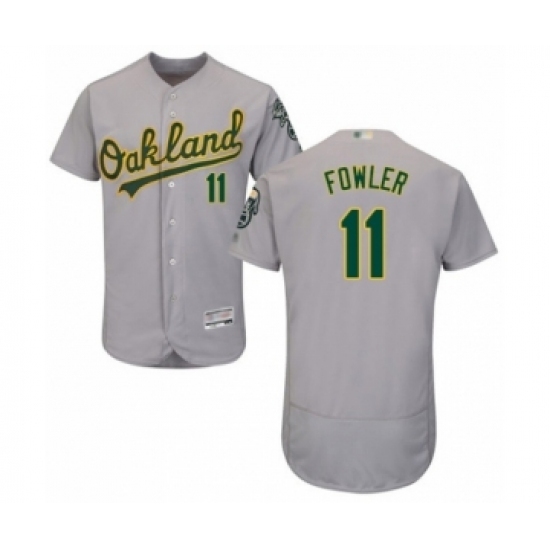 Men's Oakland Athletics #11 Dustin Fowler Grey Road Flex Base Authentic Collection Baseball Player Jersey Men's Oakland Athletics #11 Dustin Fowler Grey Road Flex Base Authentic Collection Baseball Player Jersey