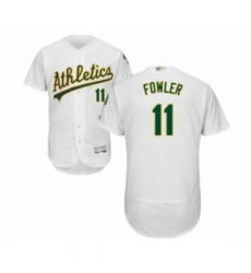 Men's Oakland Athletics #11 Dustin Fowler White Home Flex Base Authentic Collection Baseball Player Jersey Men's Oakland Athletics #11 Dustin Fowler White Home Flex Base Authentic Collection Baseball Player Jersey