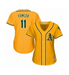 Women's Oakland Athletics #11 Dustin Fowler Authentic Gold Alternate 2 Cool Base Baseball Player Jersey Women's Oakland Athletics #11 Dustin Fowler Authentic Gold Alternate 2 Cool Base Baseball Player Jersey