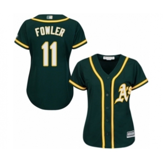 Women's Oakland Athletics #11 Dustin Fowler Authentic Green Alternate 1 Cool Base Baseball Player Jersey Women's Oakland Athletics #11 Dustin Fowler Authentic Green Alternate 1 Cool Base Baseball Player Jersey