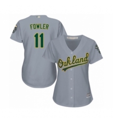 Women's Oakland Athletics #11 Dustin Fowler Authentic Grey Road Cool Base Baseball Player Jersey Women's Oakland Athletics #11 Dustin Fowler Authentic Grey Road Cool Base Baseball Player Jersey
