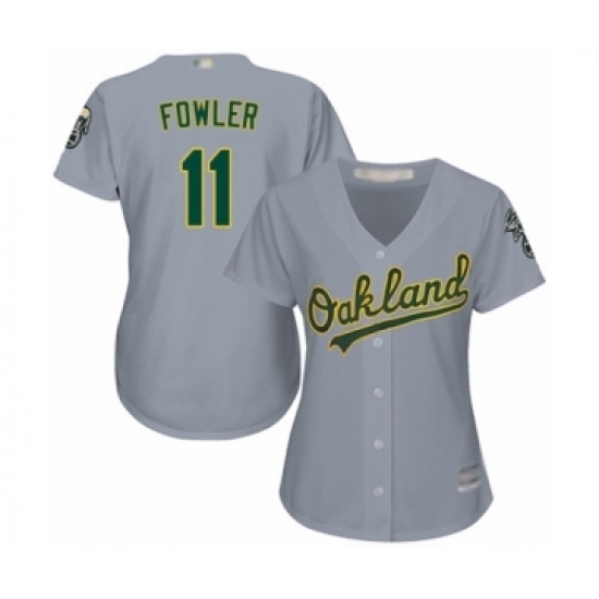 Women's Oakland Athletics #11 Dustin Fowler Authentic Grey Road Cool Base Baseball Player Jersey Women's Oakland Athletics #11 Dustin Fowler Authentic Grey Road Cool Base Baseball Player Jersey