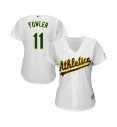 Women's Oakland Athletics #11 Dustin Fowler Authentic White Home Cool Base Baseball Player Jersey Women's Oakland Athletics #11 Dustin Fowler Authentic White Home Cool Base Baseball Player Jersey