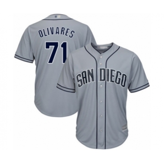Men's San Diego Padres #71 Edward Olivares Authentic Grey Road Cool Base Baseball Player Jersey Men's San Diego Padres #71 Edward Olivares Authentic Grey Road Cool Base Baseball Player Jersey