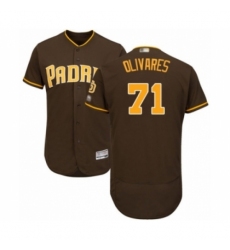 Men's San Diego Padres #71 Edward Olivares Brown Alternate Flex Base Authentic Collection Baseball Player Jersey