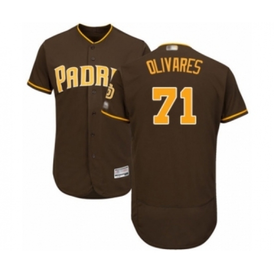 Men's San Diego Padres #71 Edward Olivares Brown Alternate Flex Base Authentic Collection Baseball Player Jersey Men's San Diego Padres #71 Edward Olivares Brown Alternate Flex Base Authentic Collection Baseball Player Jersey