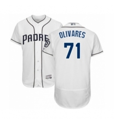 Men's San Diego Padres #71 Edward Olivares White Home Flex Base Authentic Collection Baseball Player Jersey