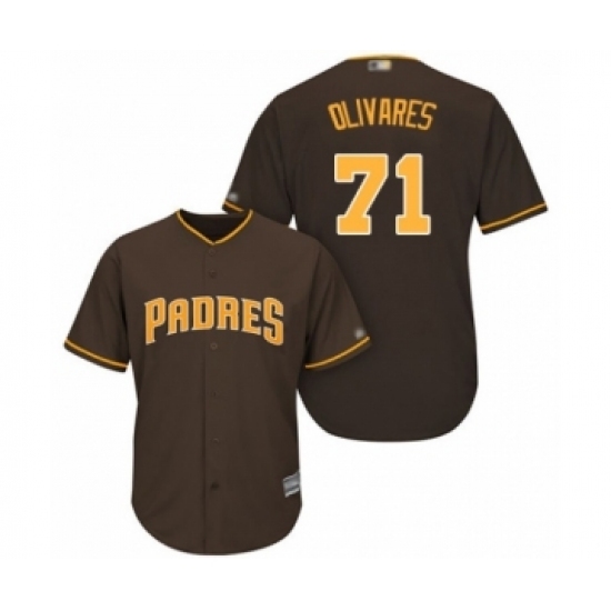 Youth San Diego Padres #71 Edward Olivares Authentic Brown Alternate Cool Base Baseball Player Jersey Youth San Diego Padres #71 Edward Olivares Authentic Brown Alternate Cool Base Baseball Player Jersey