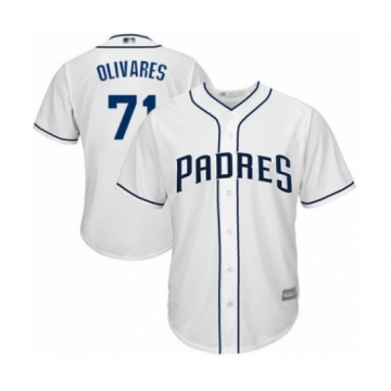 Youth San Diego Padres #71 Edward Olivares Authentic White Home Cool Base Baseball Player Jersey Youth San Diego Padres #71 Edward Olivares Authentic White Home Cool Base Baseball Player Jersey