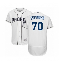 Men's San Diego Padres #70 Anderson Espinoza White Home Flex Base Authentic Collection Baseball Player Jersey