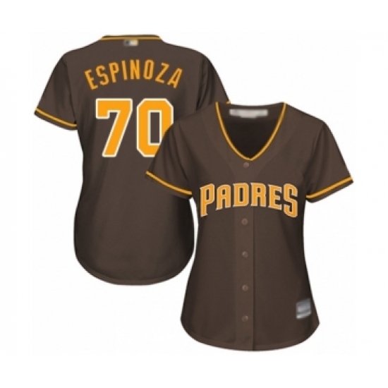 Women's San Diego Padres #70 Anderson Espinoza Authentic Brown Alternate Cool Base Baseball Player Jersey Women's San Diego Padres #70 Anderson Espinoza Authentic Brown Alternate Cool Base Baseball Player Jersey