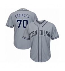 Youth San Diego Padres #70 Anderson Espinoza Authentic Grey Road Cool Base Baseball Player Jersey