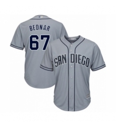 Men's San Diego Padres #67 David Bednar Authentic Grey Road Cool Base Baseball Player Jersey