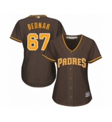 Women's San Diego Padres #67 David Bednar Authentic Brown Alternate Cool Base Baseball Player Jersey Women's San Diego Padres #67 David Bednar Authentic Brown Alternate Cool Base Baseball Player Jersey