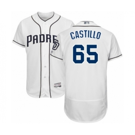 Men's San Diego Padres #65 Jose Castillo White Home Flex Base Authentic Collection Baseball Player Jersey Men's San Diego Padres #65 Jose Castillo White Home Flex Base Authentic Collection Baseball Player Jersey