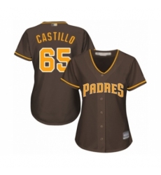 Women's San Diego Padres #65 Jose Castillo Authentic Brown Alternate Cool Base Baseball Player Jersey