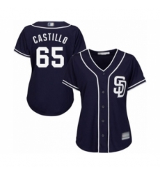 Women's San Diego Padres #65 Jose Castillo Authentic Navy Blue Alternate 1 Cool Base Baseball Player Jersey
