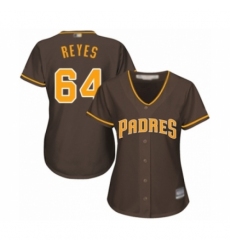 Women's San Diego Padres #64 Gerardo Reyes Authentic Brown Alternate Cool Base Baseball Player Jersey