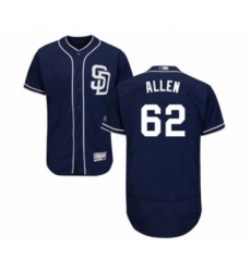 Men's San Diego Padres #62 Austin Allen Navy Blue Alternate Flex Base Authentic Collection Baseball Player Jersey