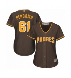 Women's San Diego Padres #61 Luis Perdomo Authentic Brown Alternate Cool Base Baseball Player Jersey