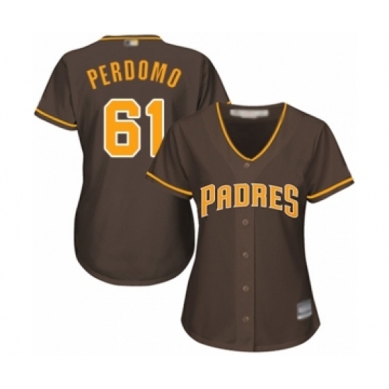 Women's San Diego Padres #61 Luis Perdomo Authentic Brown Alternate Cool Base Baseball Player Jersey Women's San Diego Padres #61 Luis Perdomo Authentic Brown Alternate Cool Base Baseball Player Jersey