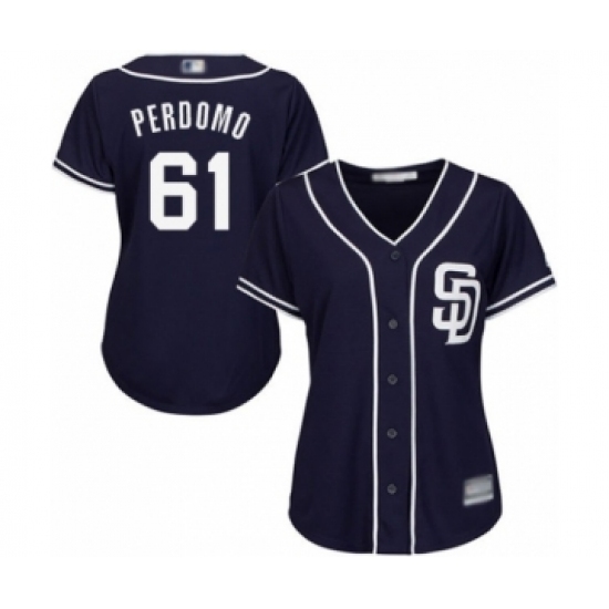Women's San Diego Padres #61 Luis Perdomo Authentic Navy Blue Alternate 1 Cool Base Baseball Player Jersey Women's San Diego Padres #61 Luis Perdomo Authentic Navy Blue Alternate 1 Cool Base Baseball Player Jersey