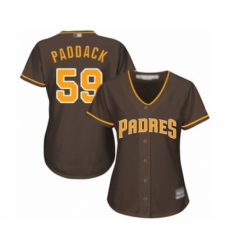Women's San Diego Padres #59 Chris Paddack Authentic Brown Alternate Cool Base Baseball Player Jersey