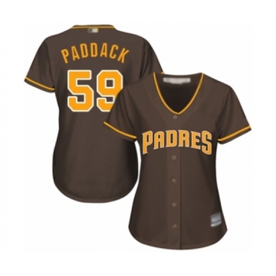 Women's San Diego Padres #59 Chris Paddack Authentic Brown Alternate Cool Base Baseball Player Jersey Women's San Diego Padres #59 Chris Paddack Authentic Brown Alternate Cool Base Baseball Player Jersey