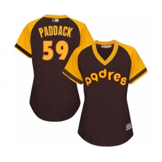 Women's San Diego Padres #59 Chris Paddack Authentic Brown Alternate Cooperstown Cool Base Baseball Player Jersey Women's San Diego Padres #59 Chris Paddack Authentic Brown Alternate Cooperstown Cool Base Baseball Player Jersey