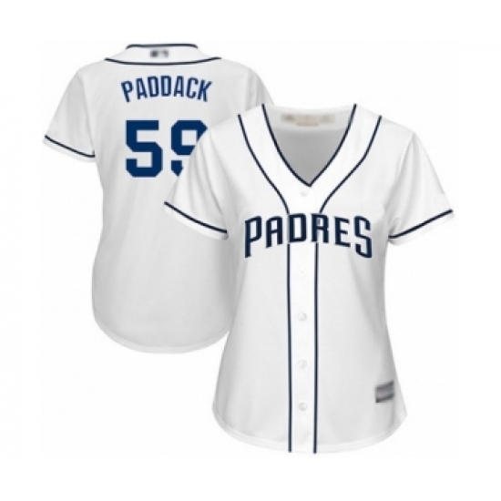 Women's San Diego Padres #59 Chris Paddack Authentic White Home Cool Base Baseball Player Jersey Women's San Diego Padres #59 Chris Paddack Authentic White Home Cool Base Baseball Player Jersey