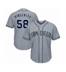 Men's San Diego Padres #58 Trey Wingenter Authentic Grey Road Cool Base Baseball Player Jersey