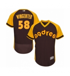 Men's San Diego Padres #58 Trey Wingenter Brown Alternate Cooperstown Authentic Collection Flex Base Baseball Player Jersey