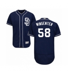 Men's San Diego Padres #58 Trey Wingenter Navy Blue Alternate Flex Base Authentic Collection Baseball Player Jersey
