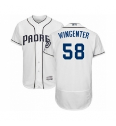Men's San Diego Padres #58 Trey Wingenter White Home Flex Base Authentic Collection Baseball Player Jersey