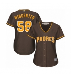 Women's San Diego Padres #58 Trey Wingenter Authentic Brown Alternate Cool Base Baseball Player Jersey