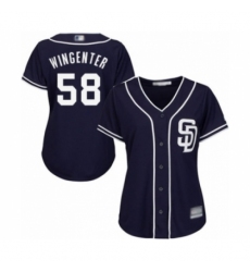Women's San Diego Padres #58 Trey Wingenter Authentic Navy Blue Alternate 1 Cool Base Baseball Player Jersey