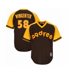 Youth San Diego Padres #58 Trey Wingenter Authentic Brown Alternate Cooperstown Cool Base Baseball Player Jersey