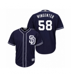 Youth San Diego Padres #58 Trey Wingenter Authentic Navy Blue Alternate 1 Cool Base Baseball Player Jersey