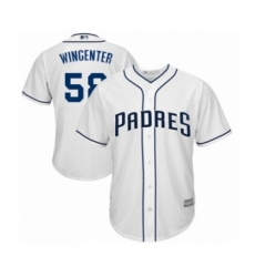 Youth San Diego Padres #58 Trey Wingenter Authentic White Home Cool Base Baseball Player Jersey