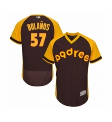 Men's San Diego Padres #57 Ronald Bolanos Brown Alternate Cooperstown Authentic Collection Flex Base Baseball Player Jersey