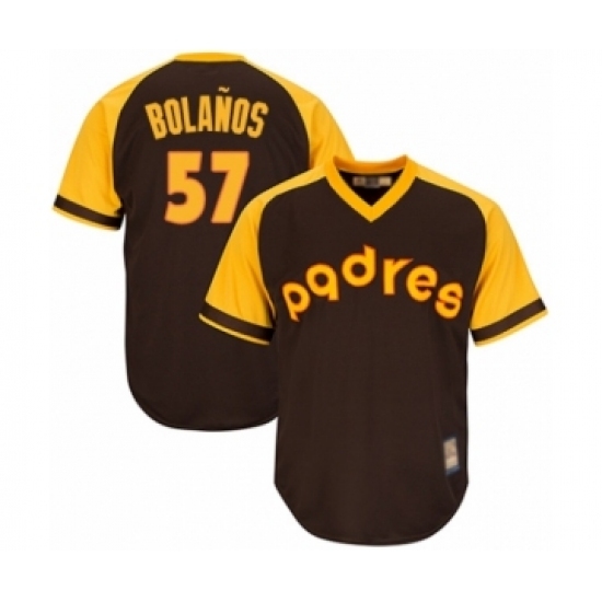 Youth San Diego Padres #57 Ronald Bolanos Authentic Brown Alternate Cooperstown Cool Base Baseball Player Jersey Youth San Diego Padres #57 Ronald Bolanos Authentic Brown Alternate Cooperstown Cool Base Baseball Player Jersey