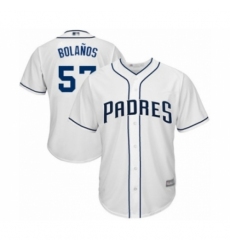 Youth San Diego Padres #57 Ronald Bolanos Authentic White Home Cool Base Baseball Player Jersey