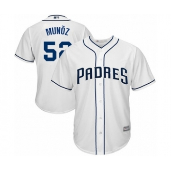Youth San Diego Padres #52 Andres Munoz Authentic White Home Cool Base Baseball Player Jersey Youth San Diego Padres #52 Andres Munoz Authentic White Home Cool Base Baseball Player Jersey