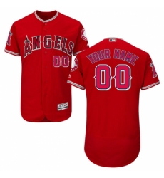 Men's Los Angeles Angels Majestic Alternate Scarlet Flex Base Authentic Collection Custom Jersey