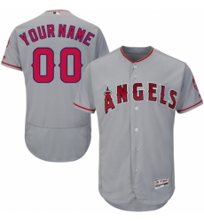 Men's Los Angeles Angels Majestic Road Gray Flex Base Authentic Collection Custom Jersey