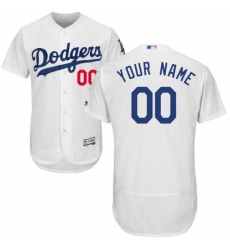 Men's Los Angeles Dodgers Majestic Home White Flex Base Authentic Collection Custom Jersey