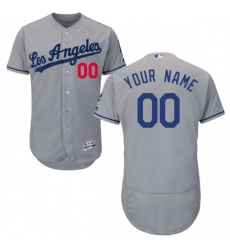 Men's Los Angeles Dodgers Majestic Road Gray Flex Base Authentic Collection Custom Jersey